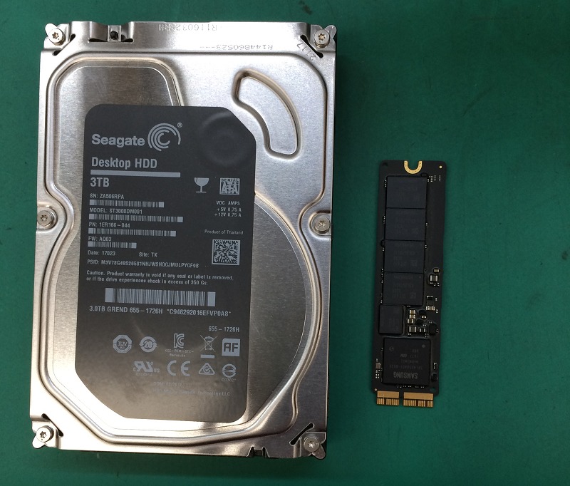 imac27inch hddとSSD
