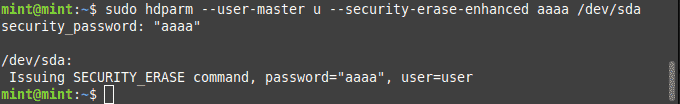 Secure Eraseを実行