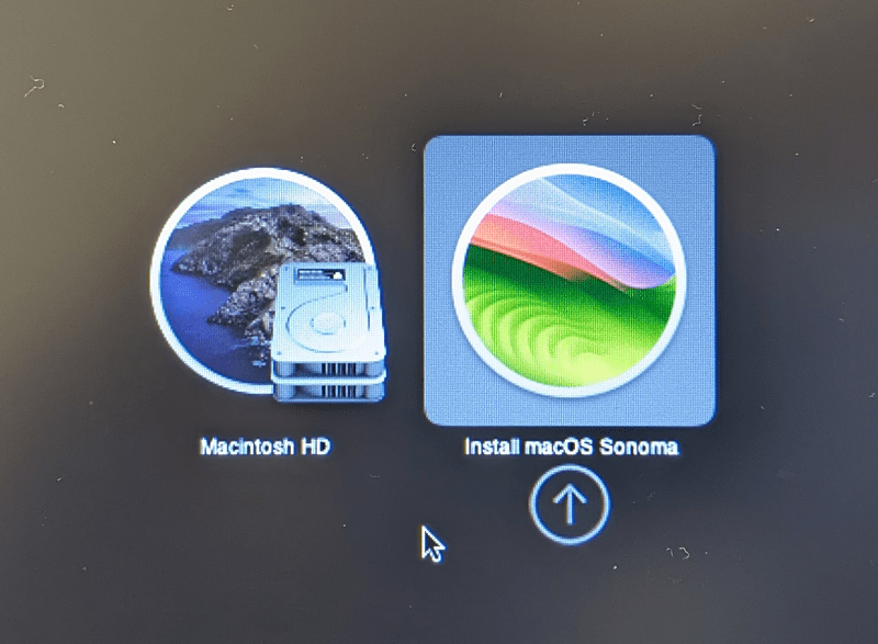 Install macOS Sonomaを選択