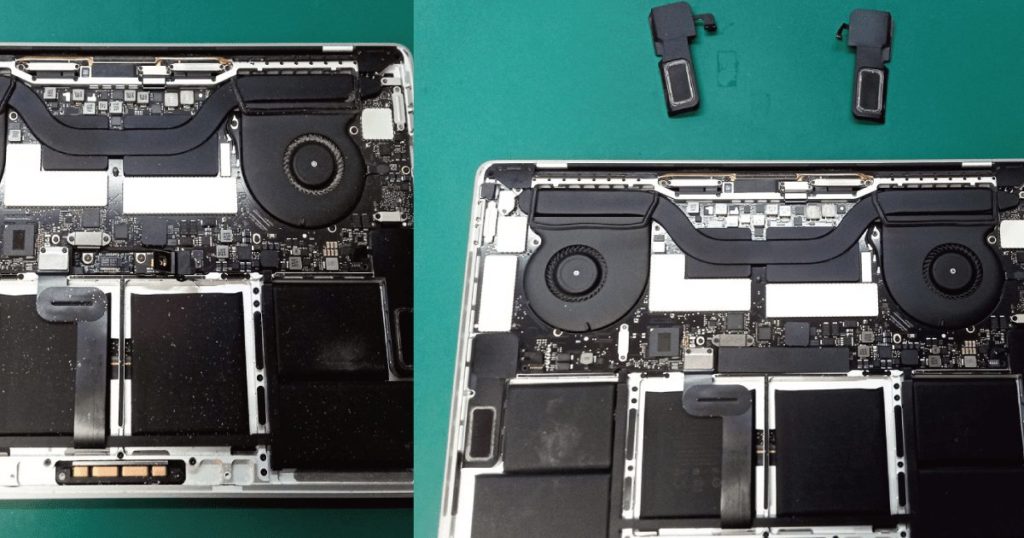 MacBookPro15inch 2017の音割れによる、スピーカー交換