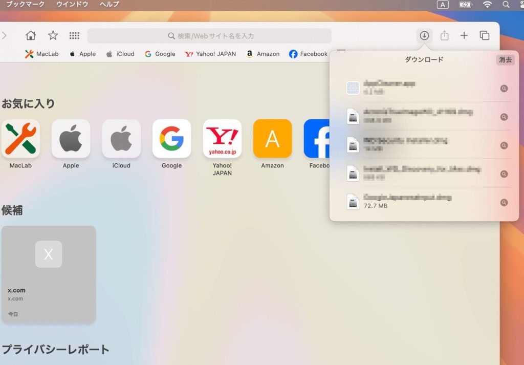 ダウンロード履歴