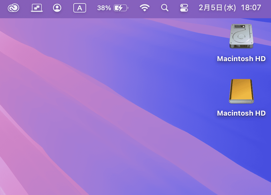 デスクトップにHDがマウント