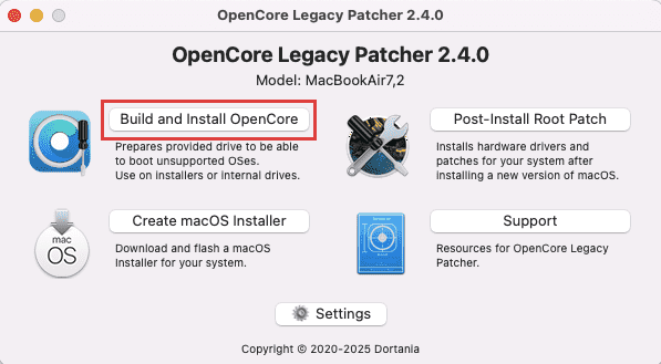 OpenCore Legacy Patcher Build and Install OpenCore