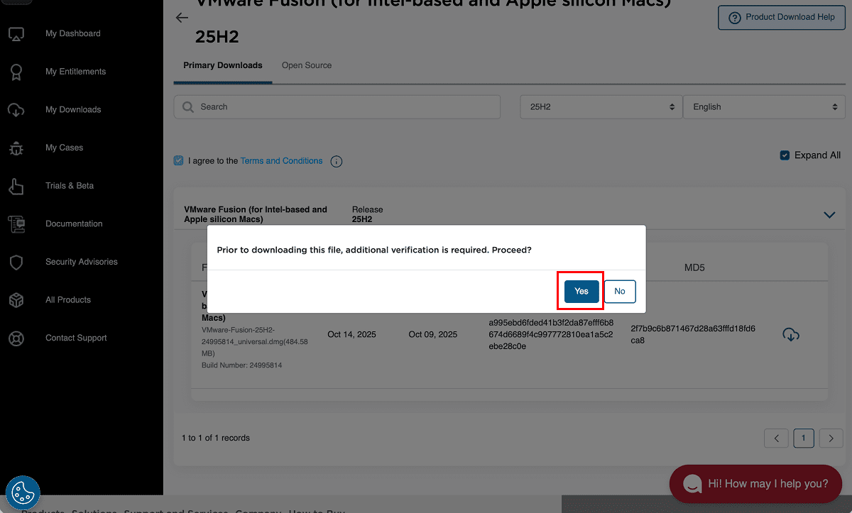 Prior to downloading this,additional verification is required.Proceed?