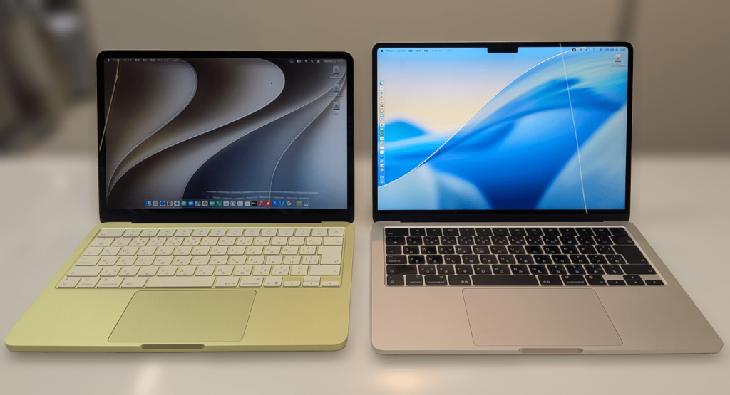 MacBook NeoとMacBook Airの比較画像