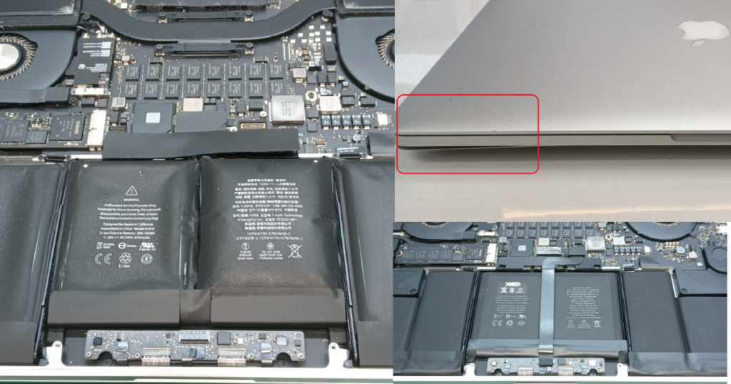 MacBook Pro 15 Mid 2015のバッテリー膨張修理事例・交換手順
