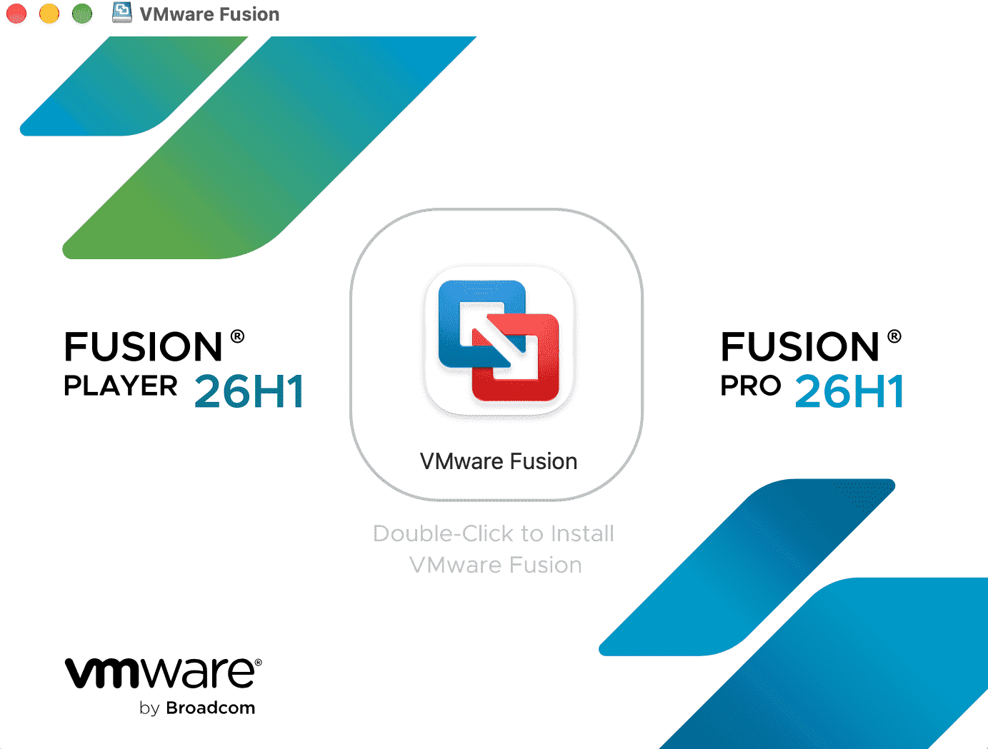 インストーラー画面の中央にある VMware Fusion アイコンをダブルクリック