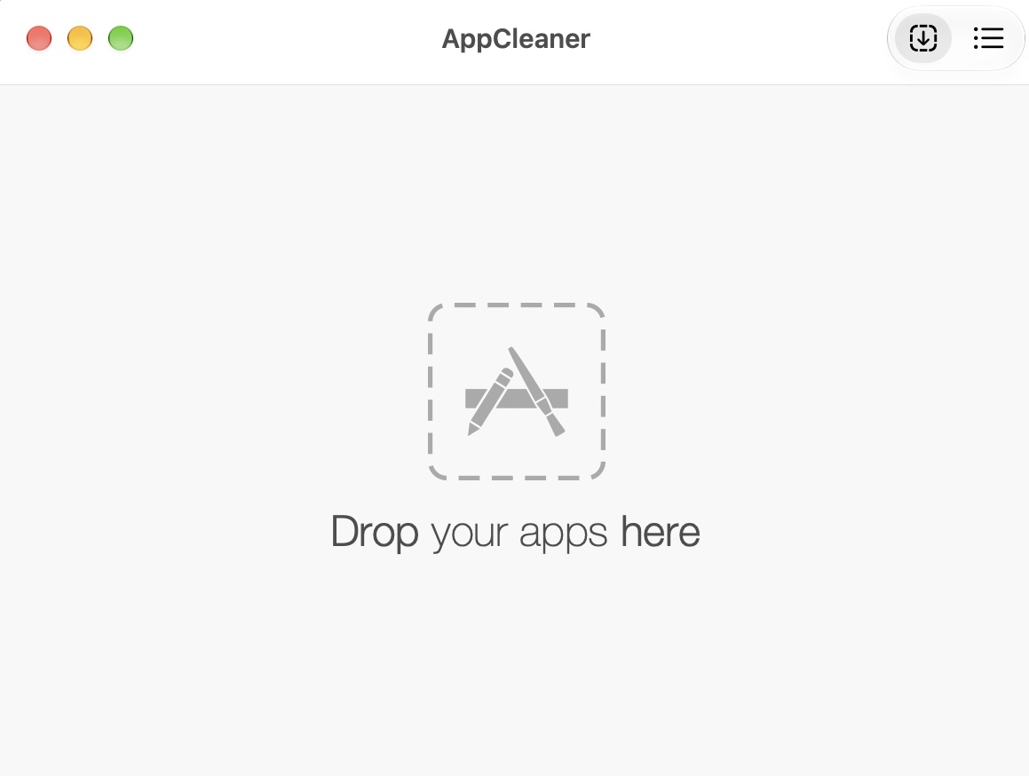 AppCleanerが起動している画面