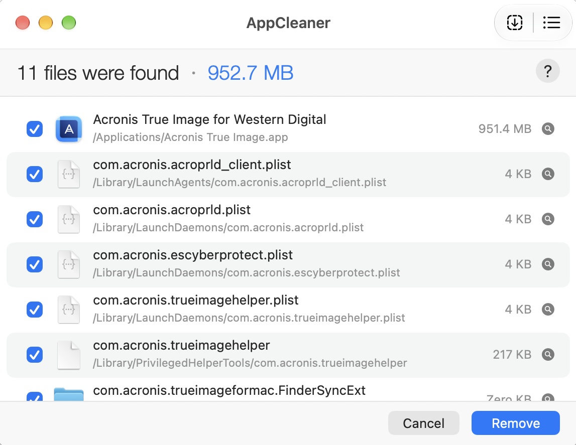 AppCleanerでアプリを削除している画面