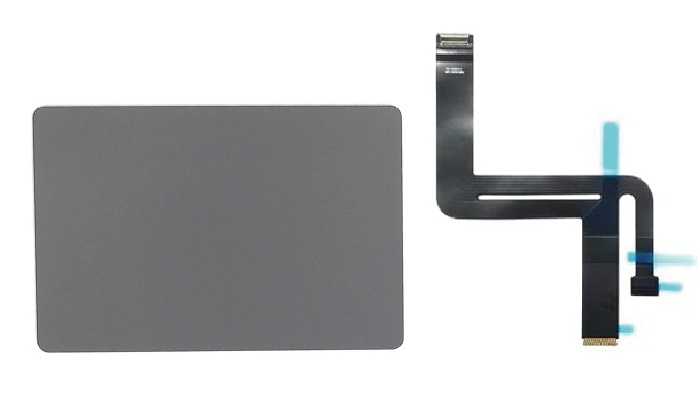 トラックパッド本体と、ロジックボードへ繋ぐ専用フレックスケーブル